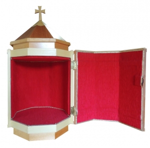 Sacrário Cordeiro Árvore da Vida 014 - Aberto Medida interna -Alt 45cm  Lar 37cm  Prof 37cm